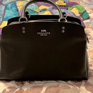 Black leather Coach bag